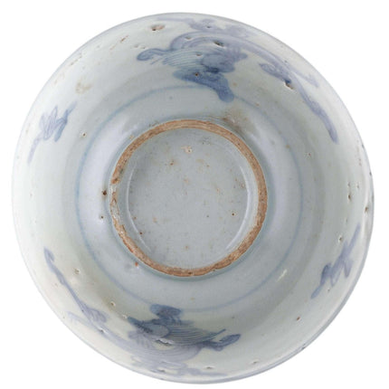 Ming Wanli Chinese Blue underglaze Dragon bowl - Estate Fresh Austin