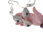 Monstrous Retro Southwestern Sterling Amethyst necklace - Estate Fresh Austin