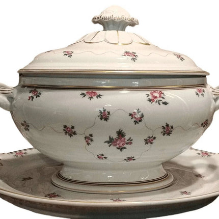 Mottahedeh Peking Rose Soup Tureen with Underplate Vista Alegre - Estate Fresh Austin