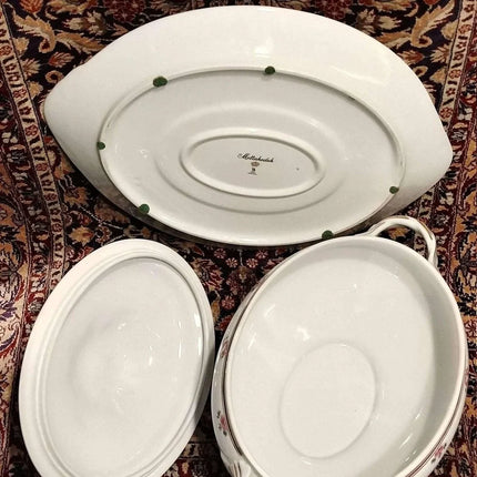 Mottahedeh Peking Rose Soup Tureen with Underplate Vista Alegre - Estate Fresh Austin