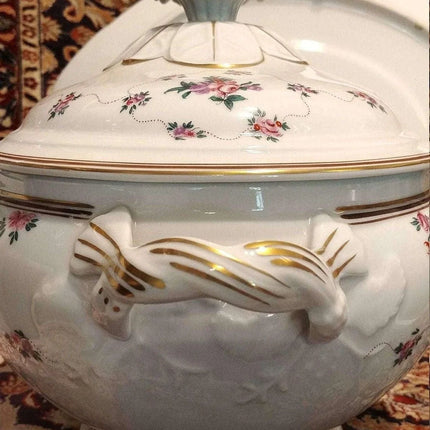 Mottahedeh Peking Rose Soup Tureen with Underplate Vista Alegre - Estate Fresh Austin