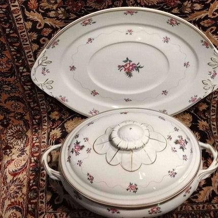 Mottahedeh Peking Rose Soup Tureen with Underplate Vista Alegre - Estate Fresh Austin