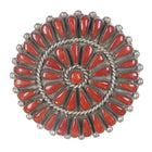 Natewa Zuni sterling Mediterranean coral cluster petit point pendant/pin - Estate Fresh Austin