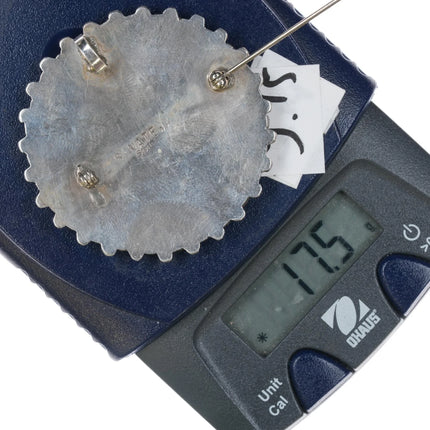 Natewa Zuni sterling Mediterranean coral cluster petit point pendant/pin - Estate Fresh Austin