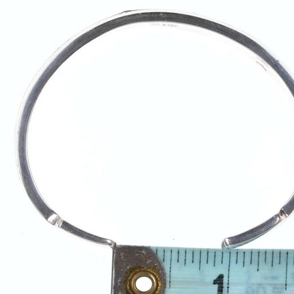 Native American Marie Tsosie Multi-stone Channel inlay sterling cuff bracelet - Estate Fresh Austin