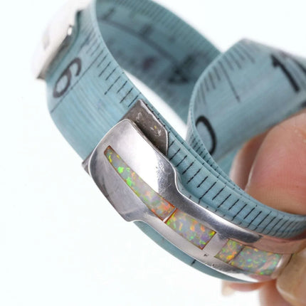 Native American Marie Tsosie Multi-stone Channel inlay sterling cuff bracelet - Estate Fresh Austin