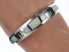 Native American Marie Tsosie Multi-stone Channel inlay sterling cuff bracelet - Estate Fresh Austin