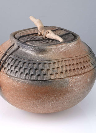 Native American Pottery Micaceous Clay Jar with Lid - Estate Fresh Austin