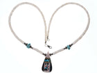 Native American Santo Domingo Pueblo Shell and turquoise necklace - Estate Fresh Austin