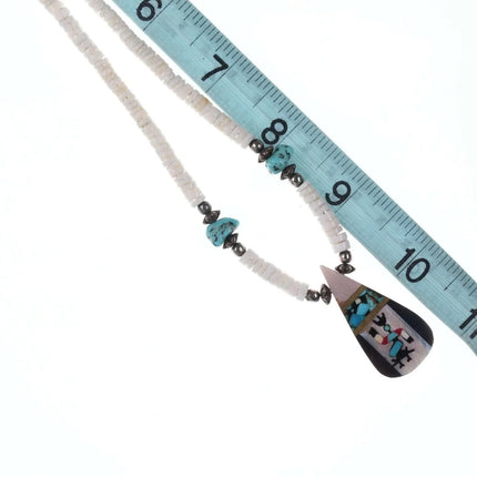 Native American Santo Domingo Pueblo Shell and turquoise necklace - Estate Fresh Austin