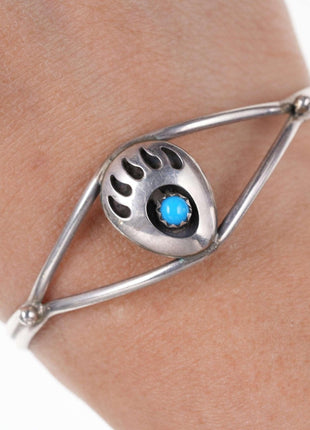 Native American Shadowbox Sterling silver turquoise cuff bracelet - Estate Fresh Austin