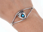Native American Shadowbox Sterling silver turquoise cuff bracelet - Estate Fresh Austin