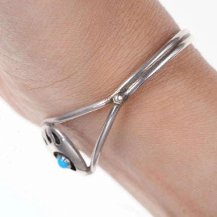 Native American Shadowbox Sterling silver turquoise cuff bracelet - Estate Fresh Austin