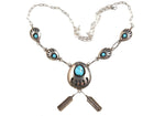 Native American Shadowbox sterling/turquoise necklace - Estate Fresh Austin