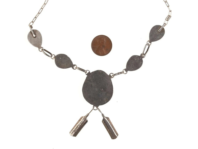 Native American Shadowbox sterling/turquoise necklace - Estate Fresh Austin