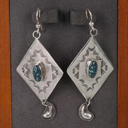 Native American Stamped sterling and turquoise earrings - Estate Fresh Austin