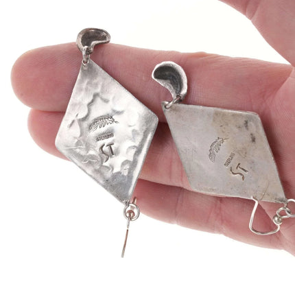 Native American Stamped sterling and turquoise earrings - Estate Fresh Austin