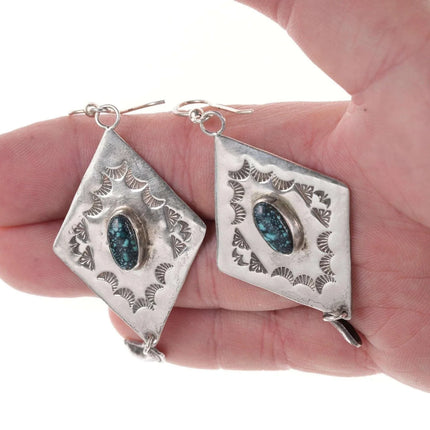 Native American Stamped sterling and turquoise earrings - Estate Fresh Austin