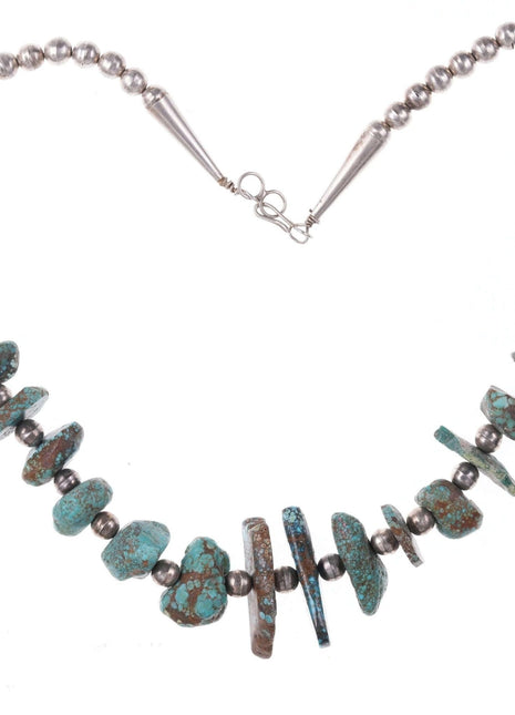 Native American Sterling and raw turquoise necklace - Estate Fresh Austin