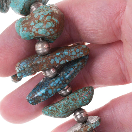 Native American Sterling and raw turquoise necklace - Estate Fresh Austin