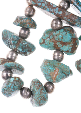 Native American Sterling and raw turquoise necklace - Estate Fresh Austin