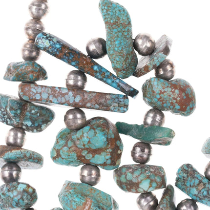 Native American Sterling and raw turquoise necklace - Estate Fresh Austin