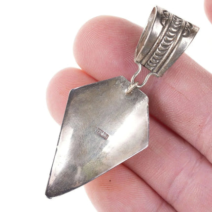 Native American Sterling Multi-Stone Channel inlay pendant e - Estate Fresh Austin