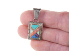 Native American Sterling Multi-Stone Channel inlay pendant l - Estate Fresh Austin