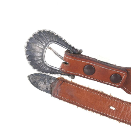 Native American Sterling silver 3/4" Ranger belt buckle set - Estate Fresh Austin