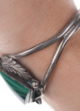 Native American Sterling/Malachite cuff bracelet - Estate Fresh Austin