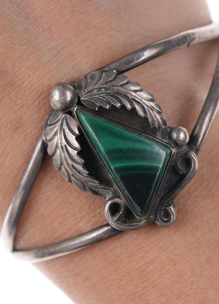 Native American Sterling/Malachite cuff bracelet - Estate Fresh Austin