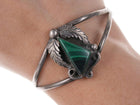 Native American Sterling/Malachite cuff bracelet - Estate Fresh Austin