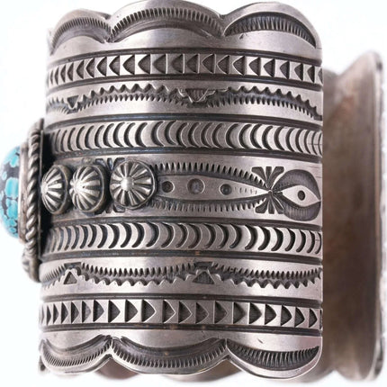 7" Navajo #8 Turquoise Silver Bracelet by Ronnie Willie - Estate Fresh Austin