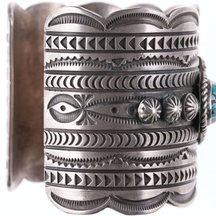 7" Navajo #8 Turquoise Silver Bracelet by Ronnie Willie - Estate Fresh Austin