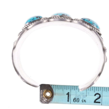 7" Navajo #8 Turquoise Silver Bracelet by Ronnie Willie - Estate Fresh Austin