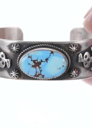 Navajo Golden Hills turquoise sterling cuff bracelet - Estate Fresh Austin