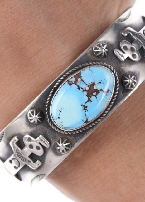 Navajo Golden Hills turquoise sterling cuff bracelet - Estate Fresh Austin