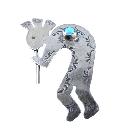 Navajo J.B. Platero Sterling Silver Turquoise Kokopelli Pin/Brooch pin - Estate Fresh Austin