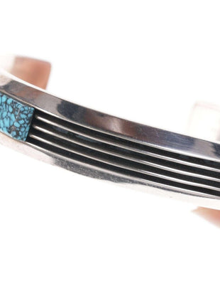 Navajo Larry Begay Modernist Sterling High Grade Spiderweb turquoise cuff bracel - Estate Fresh Austin