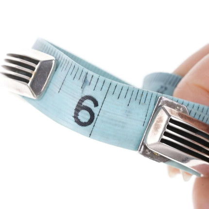 6.5" Navajo Larry Begay Modernist Sterling silver Spiderweb turquoise cuff bracelet - Estate Fresh Austin