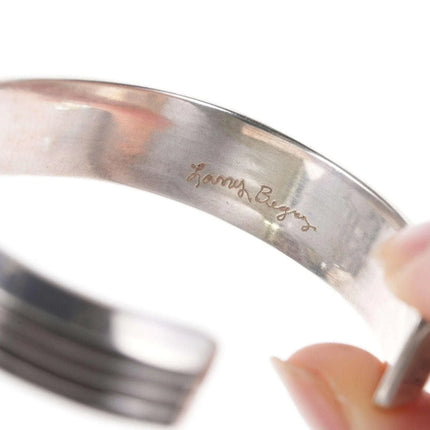 6.5" Navajo Larry Begay Modernist Sterling silver Spiderweb turquoise cuff bracelet - Estate Fresh Austin