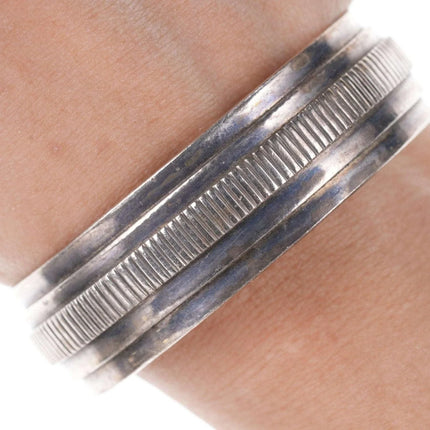 Navajo Phillip Guerro Heavy sterling cuff bracelet - Estate Fresh Austin