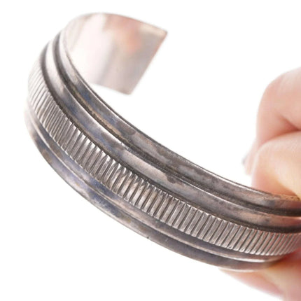 Navajo Phillip Guerro Heavy sterling cuff bracelet - Estate Fresh Austin