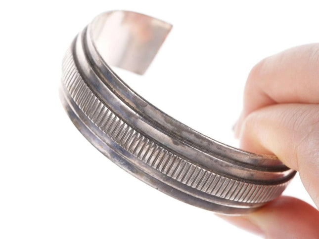 Navajo Phillip Guerro Heavy sterling cuff bracelet - Estate Fresh Austin