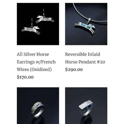 Navajo Ray Tracey Knifewing modernist Sterling Inlaid Earrings - Estate Fresh Austin