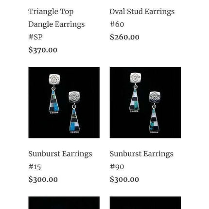 Navajo Ray Tracey Knifewing modernist Sterling Inlaid Earrings - Estate Fresh Austin