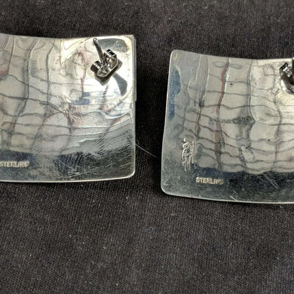 Navajo Ray Tracey Knifewing modernist Sterling Inlaid Earrings - Estate Fresh Austin