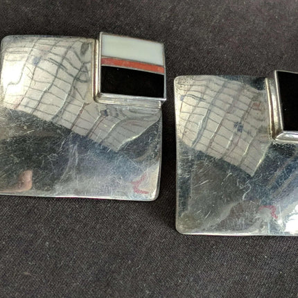 Navajo Ray Tracey Knifewing modernist Sterling Inlaid Earrings - Estate Fresh Austin