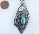 Navajo Sterling and Blue ridge turquoise pendant - Estate Fresh Austin