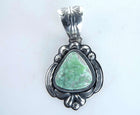 Navajo Sterling and Carico Lake Turquoise pendant by Lorenzo Juan - Estate Fresh Austin